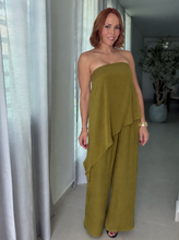 Load image into Gallery viewer, Washed Poly Silk Diagonal Strapless Top
