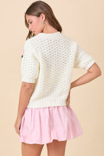 Load image into Gallery viewer, Crochet Rose Flower Sweater Knit
