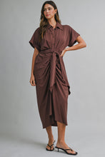 Load image into Gallery viewer, Short Sleeve Midi Tied Detailed Dress
