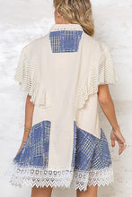 Load image into Gallery viewer, Contrast Fabric Lace Trim Woven Dress
