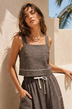 Load image into Gallery viewer, Linen Stitch Top and Midi Skirt Set
