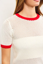 Load image into Gallery viewer, Short Sleeve Sweater Ringer Top
