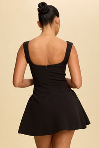 Square Neck Flare Mini Dress