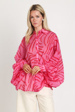Load image into Gallery viewer, Abstract Brushstroke Voluminous Sleeve Blouse
