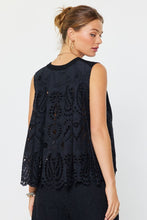 Load image into Gallery viewer, Pleated Eyelet Back Sleeveless Sweater
