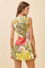 Load image into Gallery viewer, Floral Print Fitted Bodice Drop Waist Dress
