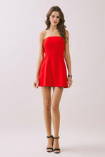 Load image into Gallery viewer, Strapless Tailored Fit And Flared Bow Detail Dress
