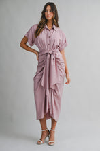 Load image into Gallery viewer, Short Sleeve Midi Tied Detailed Dress
