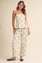 Load image into Gallery viewer, Polkadot Strapless Peplum Top and Barrel Pants Set
