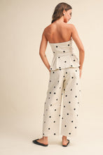 Load image into Gallery viewer, Polkadot Strapless Peplum Top and Barrel Pants Set
