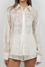Load image into Gallery viewer, Embroidery Textured Button Down Shirt
