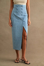 Load image into Gallery viewer, Double Breasted High Waist Denim Skirt
