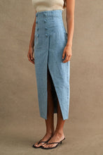 Load image into Gallery viewer, Double Breasted High Waist Denim Skirt

