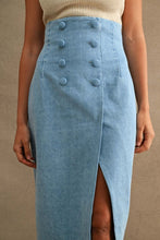 Load image into Gallery viewer, Double Breasted High Waist Denim Skirt
