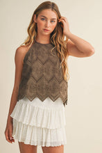 Load image into Gallery viewer, Zigzag Eyelet Halter Crop Top
