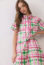 Load image into Gallery viewer, Plaid Button Down Midi Dress
