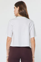 Load image into Gallery viewer, Cotton Blend Lace Hem Cropped Top
