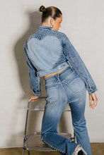 Load image into Gallery viewer, Pearl Heart Denim Jacket
