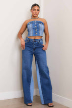Load image into Gallery viewer, Color Block Wide Leg Jeans

