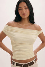 Load image into Gallery viewer, Ruched Mesh Off Shoulder Top

