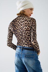 Long Sleeve Leopard Bodysuit