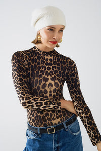 Long Sleeve Leopard Bodysuit