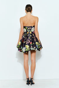 Bubble Hem Floral Dot Print Mini Dress
