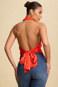 Drape Satin Cowl Top