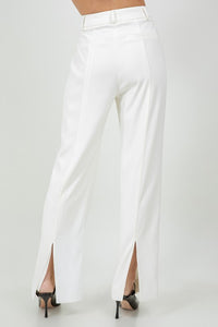 Soft Woven Trousers With Back Slit