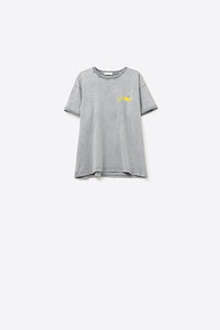 Wash Grey T-shirt With Lemon Graphic
