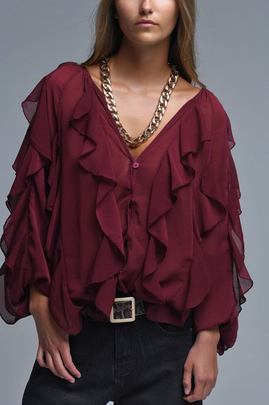 All Over Ruffle Blouse