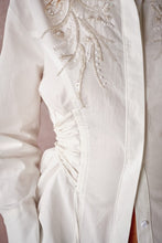 Load image into Gallery viewer, Beaded Embroidery Waist Tie Shirt
