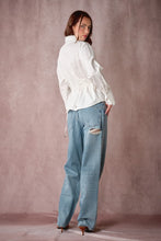 Load image into Gallery viewer, Beaded Embroidery Waist Tie Shirt
