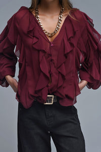 All Over Ruffle Blouse