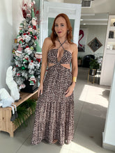 Load image into Gallery viewer, Paola Baella Cut Out Animal Print Dress
