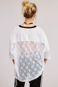 Jersey Top Contrast Lace
