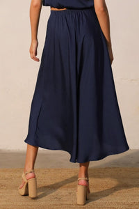 Silk Midi Swing Skirt