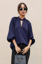 Load image into Gallery viewer, Silk Twisted Neck Long Sleeve Top
