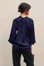 Load image into Gallery viewer, Silk Twisted Neck Long Sleeve Top
