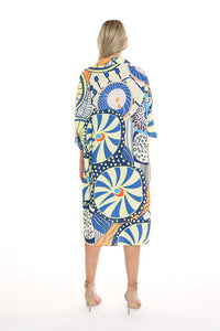 Multi Color Print Midi Dress