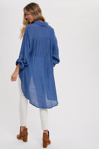 Button-Up Vented Longline Shirt