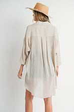 Load image into Gallery viewer, Tie-Front Dolphin Hem Tunic Shirt
