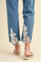 Load image into Gallery viewer, High Rise Distressed Crop Straight Jeans
