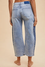 Load image into Gallery viewer, Two Tone Stretch Barrel Leg Jean
