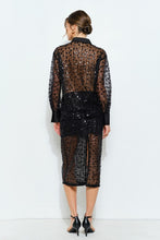 Load image into Gallery viewer, Long Sleeve Sequin Embroidered Mesh Shirt
