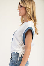 Load image into Gallery viewer, Denim Star Side Drawstring Top
