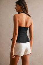 Load image into Gallery viewer, Solid Sweetheart Neckline Halter Peplum Top
