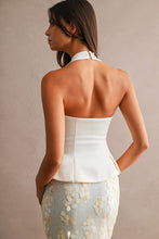 Load image into Gallery viewer, Solid Sweetheart Neckline Halter Peplum Top
