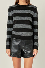 Load image into Gallery viewer, Mix Lurex Stripe Knit Sweater Top
