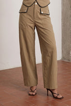 Load image into Gallery viewer, Contrast Piping Barrel Crop Pants
